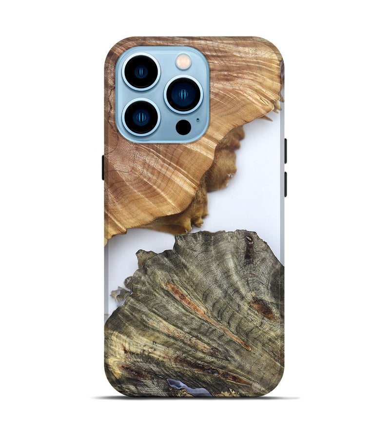 iPhone 14 Pro Wood Live Edge Phone Case - Carissa (Clear, 828557)