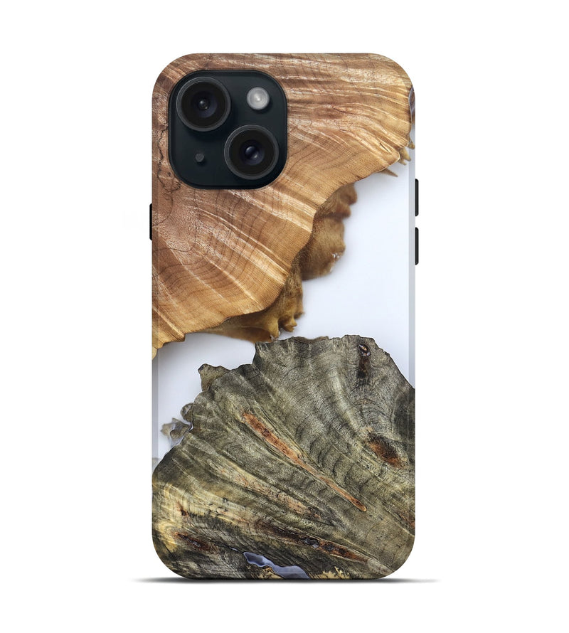 iPhone 15 Wood Live Edge Phone Case - Carissa (Clear, 828557)