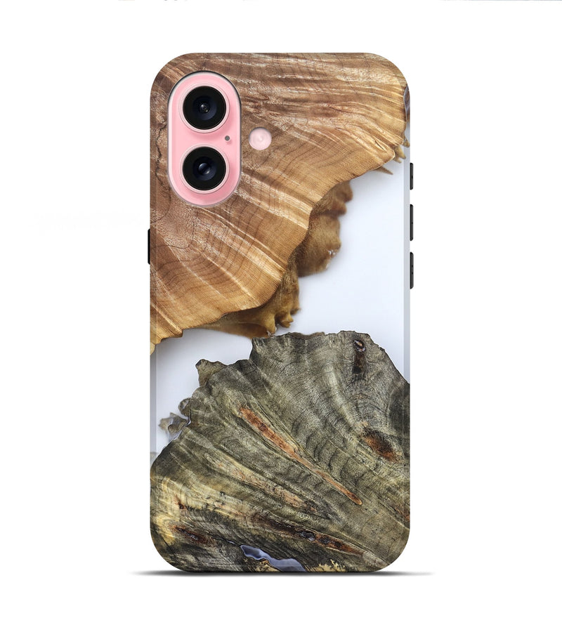 iPhone 16 Wood Live Edge Phone Case - Carissa (Clear, 828557)