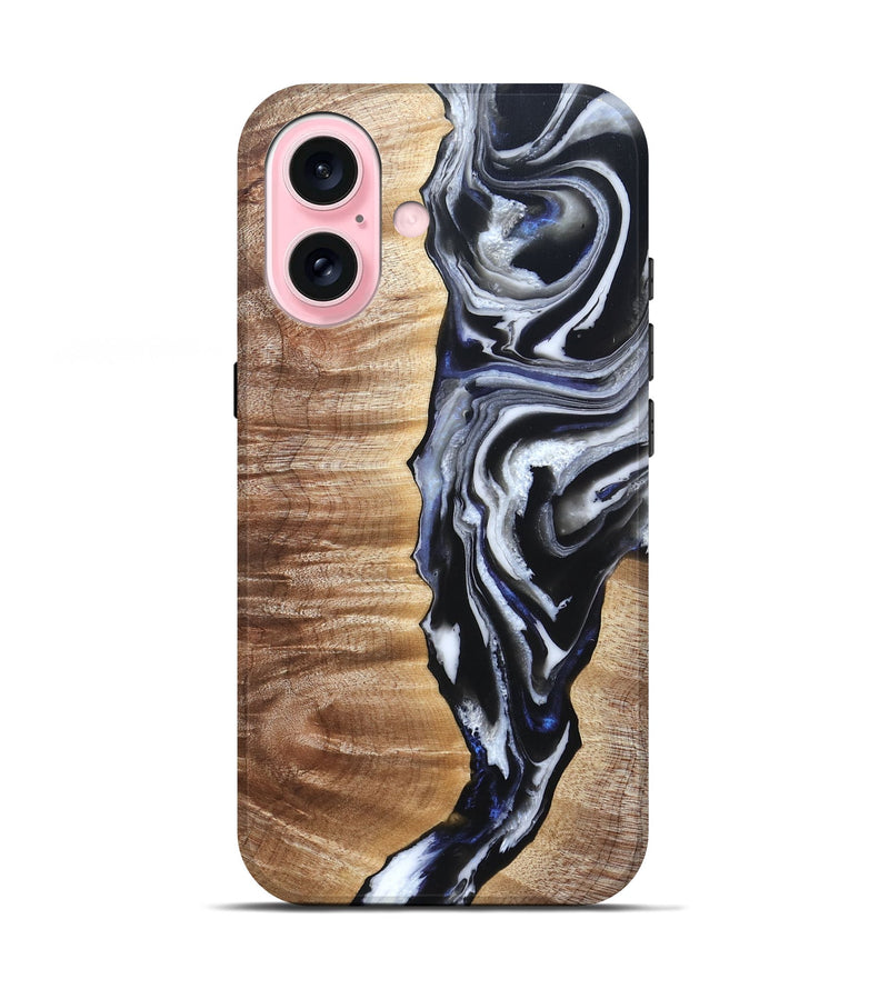 iPhone 17 Wood Live Edge Phone Case - Giovani (Black & White, 828565)