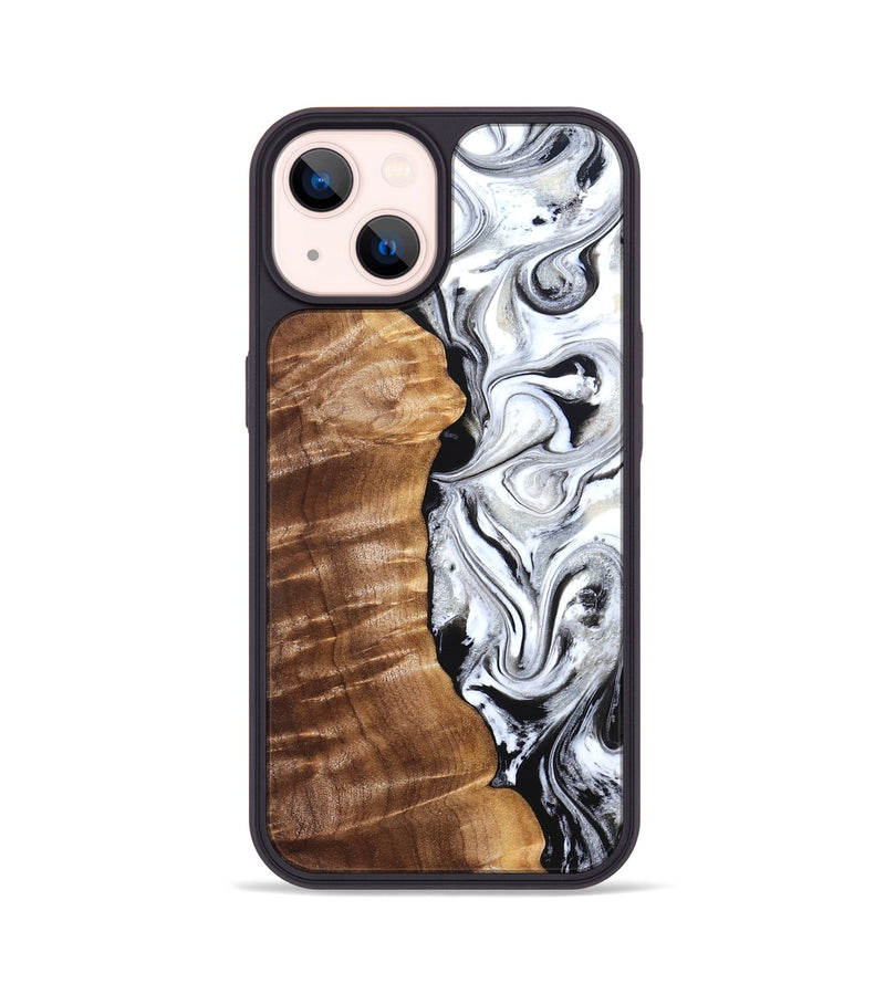 iPhone 14 Wood Phone Case - Devonte (Black & White, 828621)