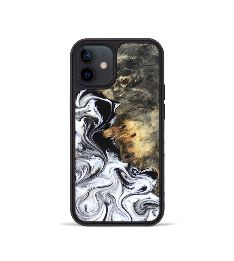 iPhone 12 mini Wood Phone Case - Kennedy (Black & White, 828623)