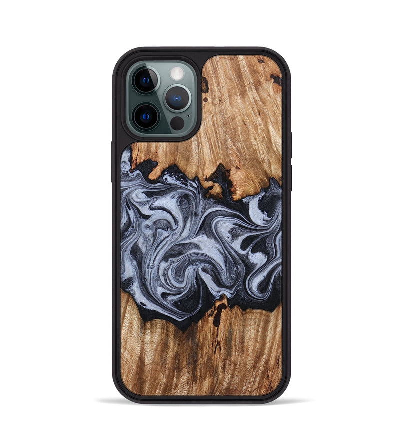 iPhone 12 Pro Wood Phone Case - Shamar (Black & White, 828624)