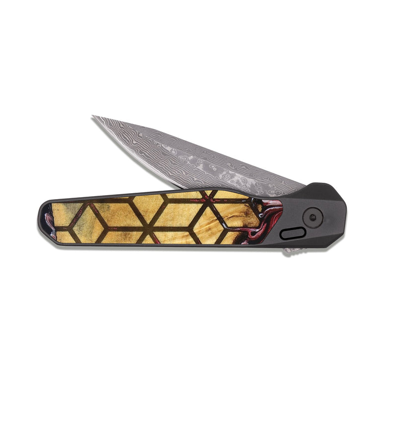 EDC Dark Damascus Wood Pocket Knife - Kalyn (Pattern, 828647)