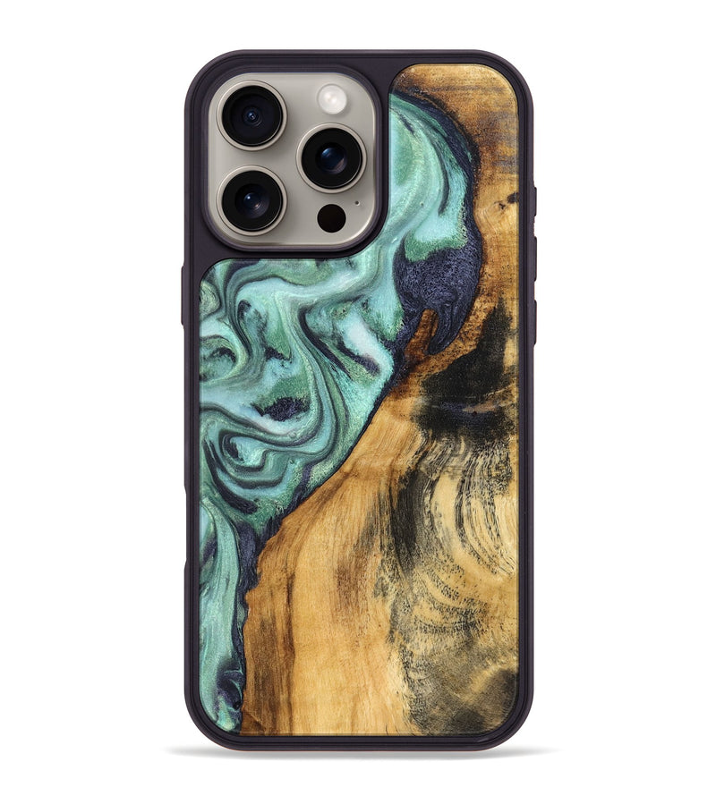 iPhone 16 Pro Max Wood Phone Case - Odessa (Green, 828663)