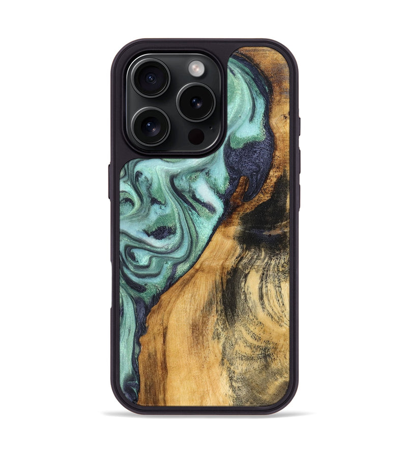 iPhone 16 Pro Wood Phone Case - Odessa (Green, 828663)