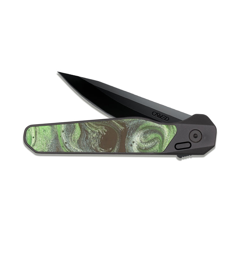 EDC Dark Slate ResinArt Pocket Knife - Trevin (Green, 828666)