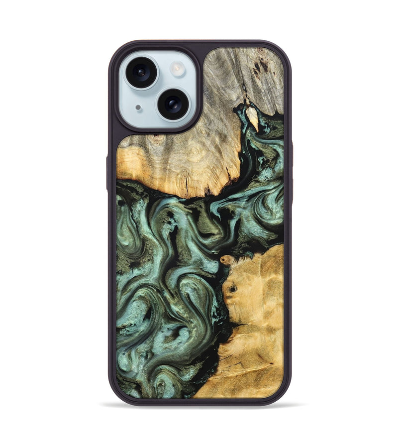 iPhone 15 Wood Phone Case - Jeri (Green, 828669)