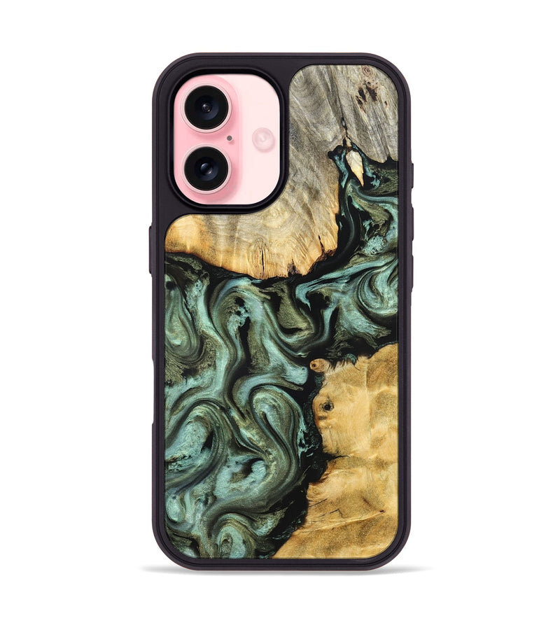 iPhone 16 Wood Phone Case - Jeri (Green, 828669)