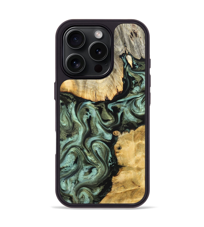iPhone 16 Pro Wood Phone Case - Jeri (Green, 828669)
