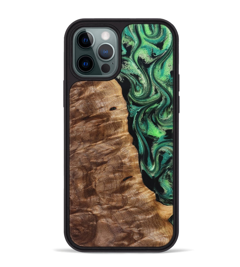 iPhone 12 Pro Max Wood Phone Case - Mathias (Green, 828671)