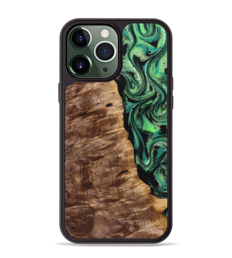 iPhone 13 Pro Max Wood Phone Case - Mathias (Green, 828671)