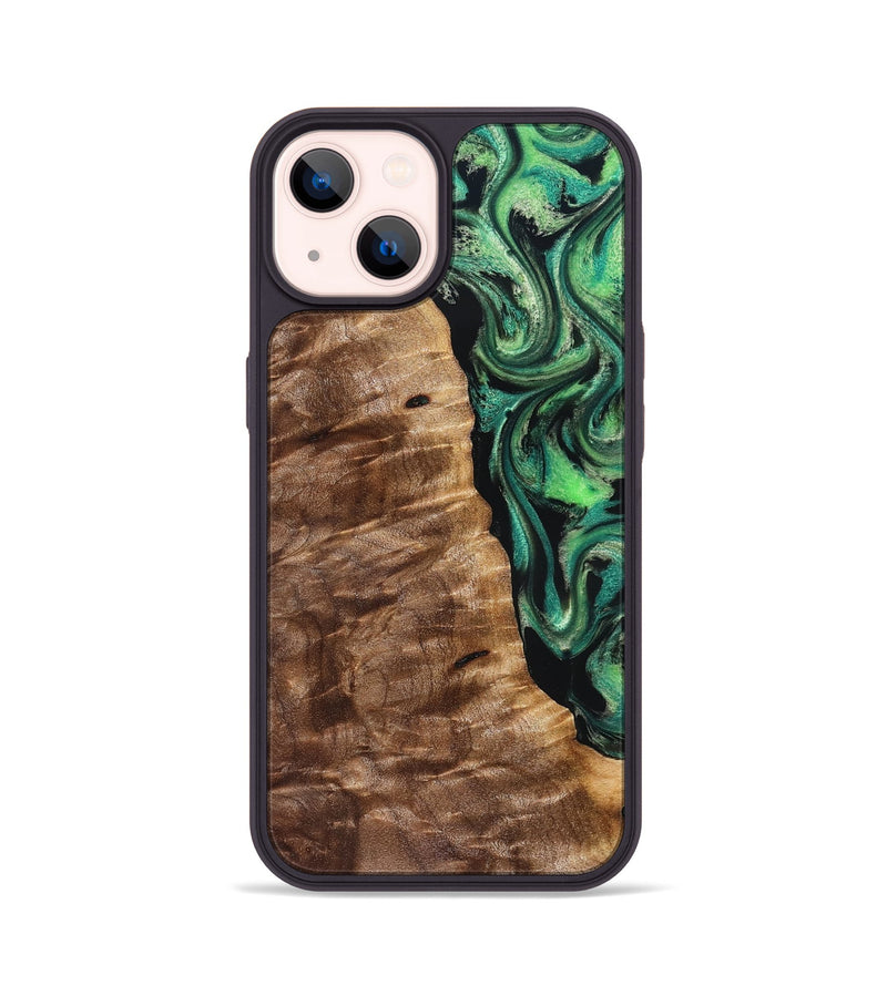 iPhone 14 Wood Phone Case - Mathias (Green, 828671)