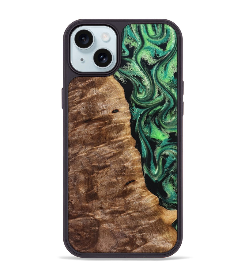 iPhone 15 Plus Wood Phone Case - Mathias (Green, 828671)