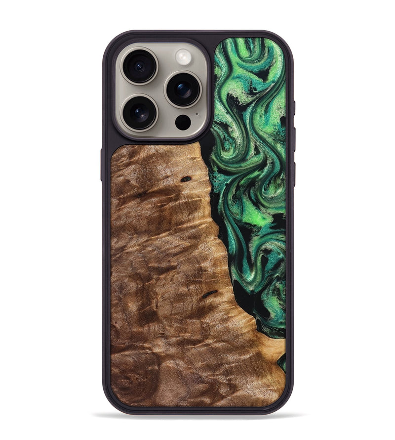 iPhone 15 Pro Max Wood Phone Case - Mathias (Green, 828671)