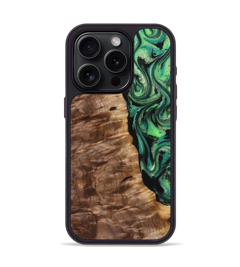 iPhone 15 Pro Wood Phone Case - Mathias (Green, 828671)