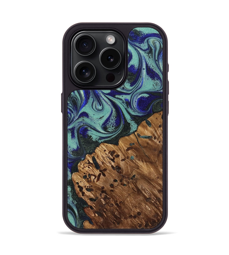 iPhone 15 Pro Wood Phone Case - Oliver (Green, 828672)