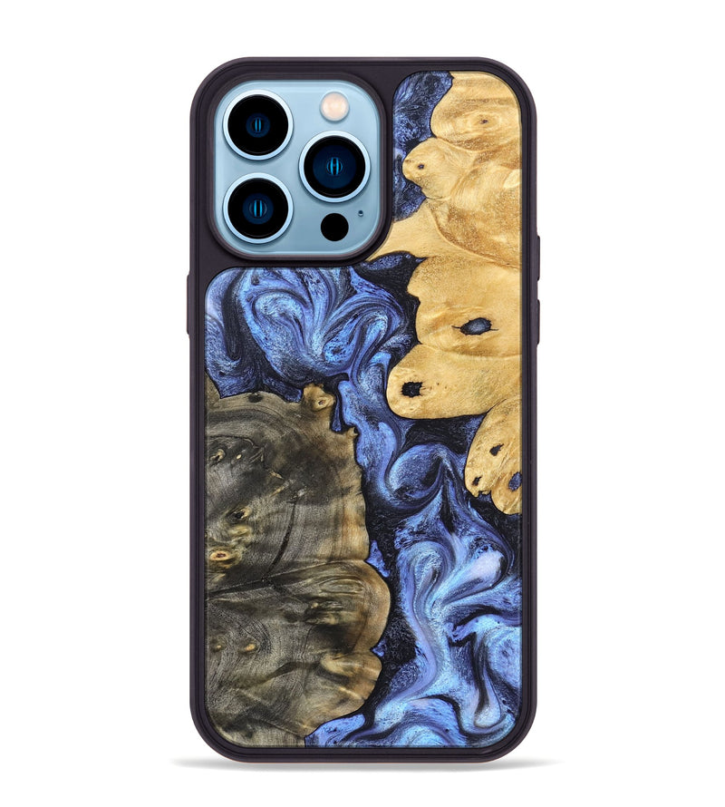 iPhone 14 Pro Max Wood Phone Case - Collins (Blue, 828676)