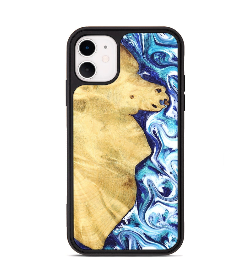 iPhone 11 Wood Phone Case - Stefan (Blue, 828677)