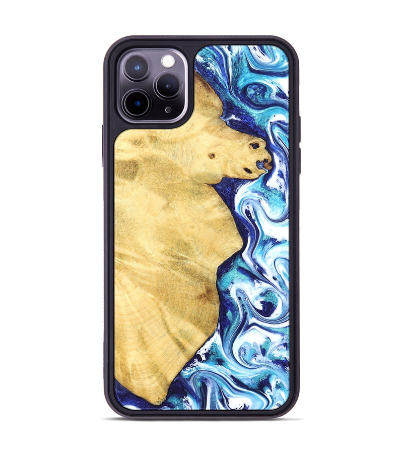 iPhone 11 Pro Max Wood Phone Case - Stefan (Blue, 828677)