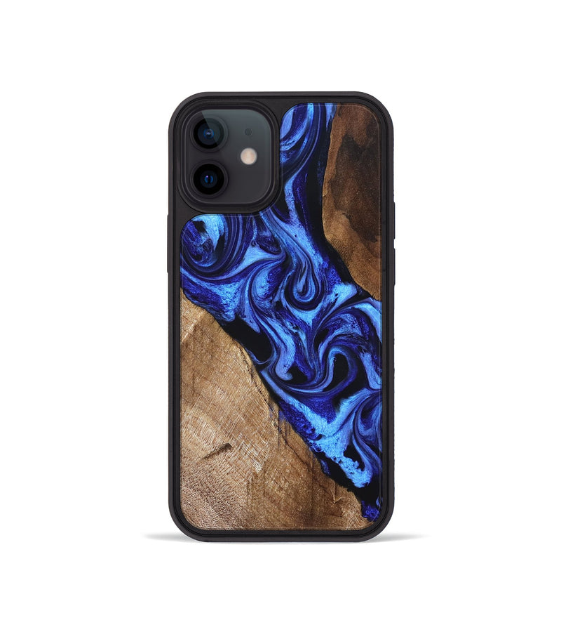 iPhone 12 mini Wood Phone Case - Iliana (Blue, 828679)