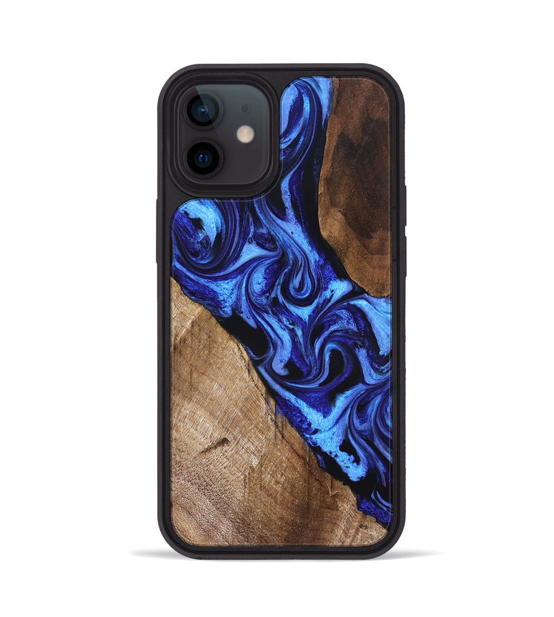 iPhone 12 Wood Phone Case - Iliana (Blue, 828679)