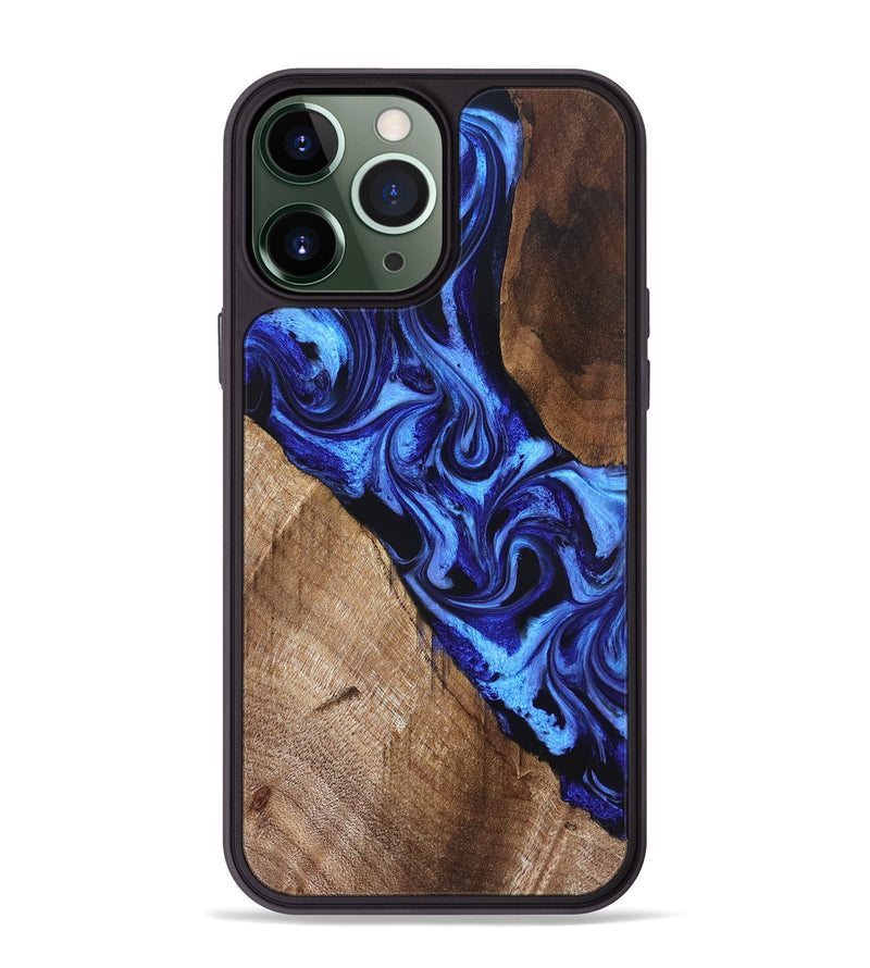 iPhone 13 Pro Max Wood Phone Case - Iliana (Blue, 828679)