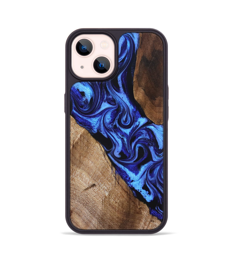 iPhone 14 Wood Phone Case - Iliana (Blue, 828679)