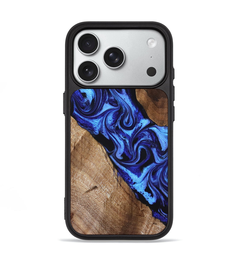 iPhone 18 Pro Wood Phone Case - Iliana (Blue, 828679)