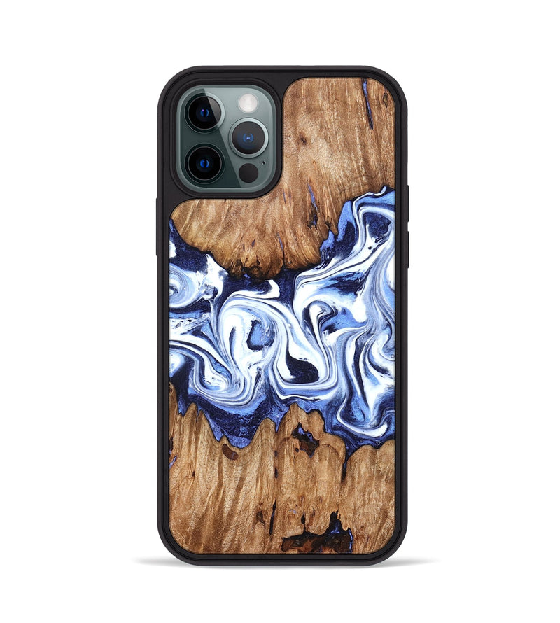 iPhone 12 Pro Wood Phone Case - Yair (Blue, 828681)