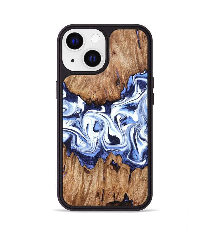iPhone 13 Wood Phone Case - Yair (Blue, 828681)