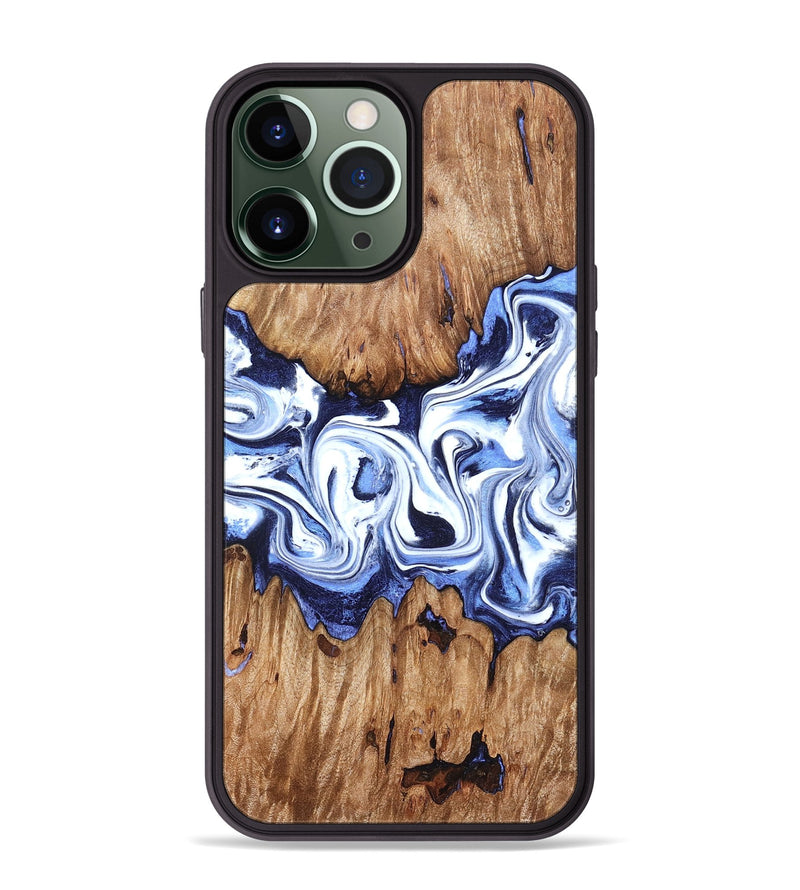 iPhone 13 Pro Max Wood Phone Case - Yair (Blue, 828681)