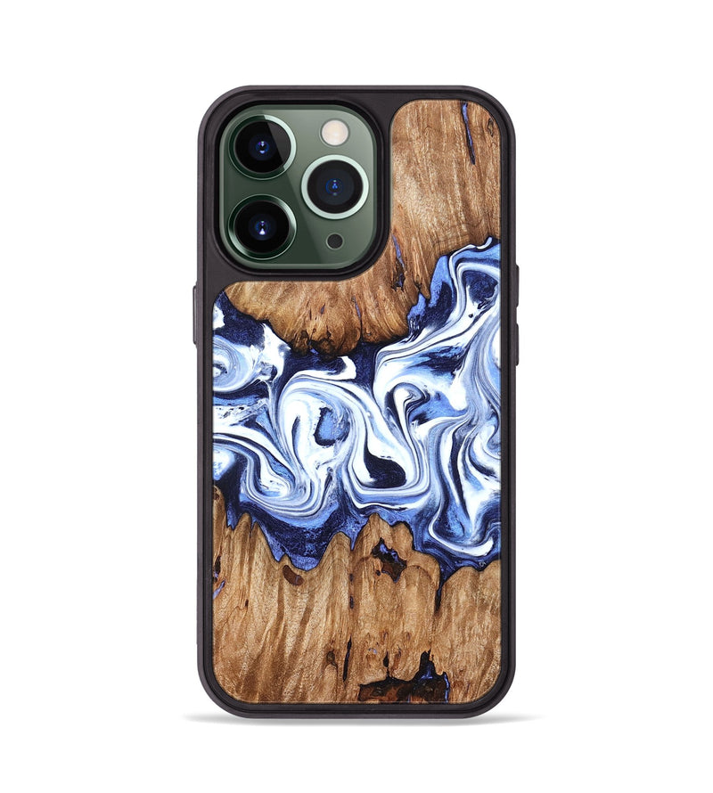 iPhone 13 Pro Wood Phone Case - Yair (Blue, 828681)