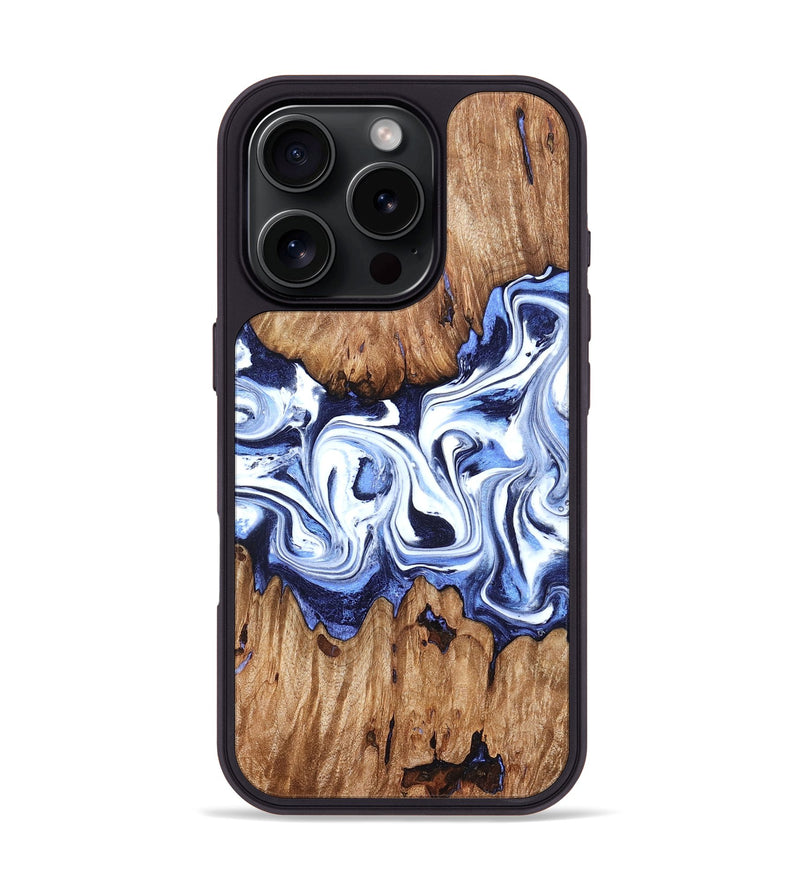 iPhone 16 Pro Wood Phone Case - Yair (Blue, 828681)