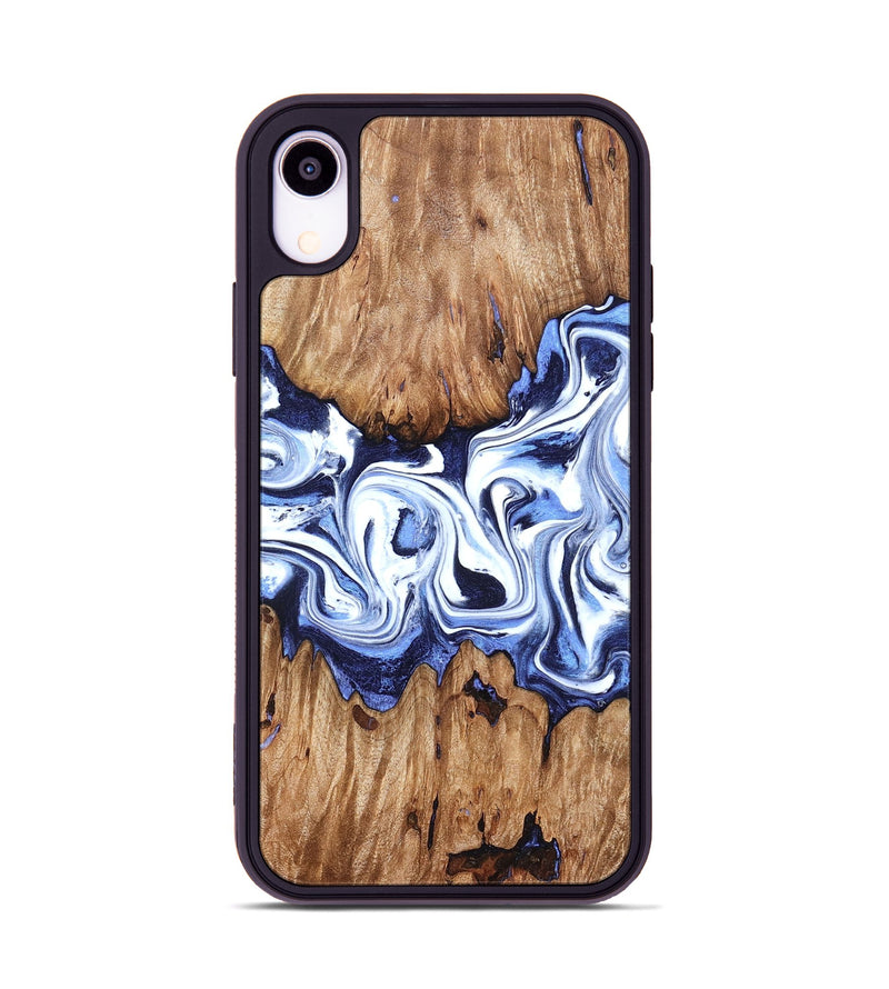 iPhone Xr Wood Phone Case - Yair (Blue, 828681)
