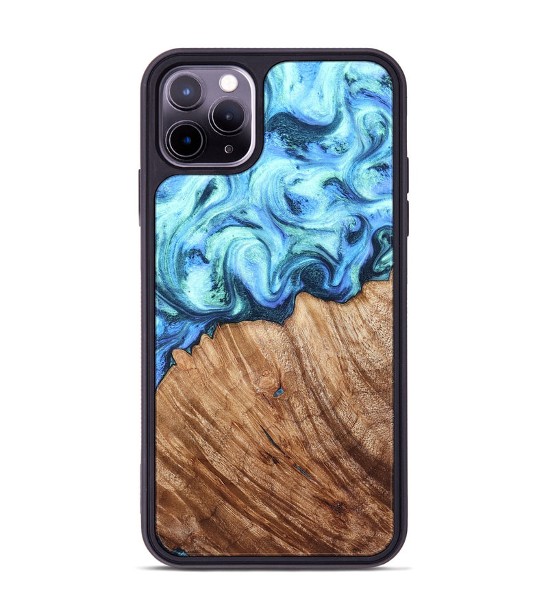 iPhone 11 Pro Max Wood Phone Case - Leilany (Blue, 828682)