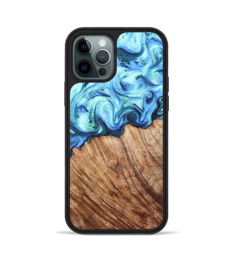 iPhone 12 Pro Wood Phone Case - Leilany (Blue, 828682)