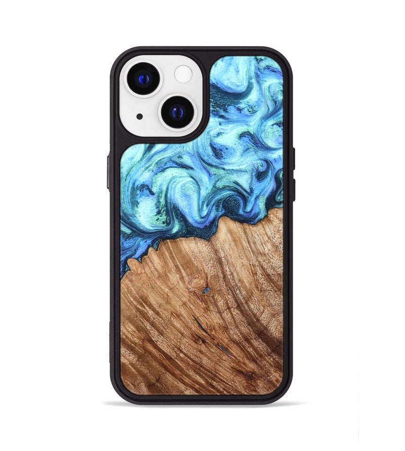 iPhone 13 Wood Phone Case - Leilany (Blue, 828682)