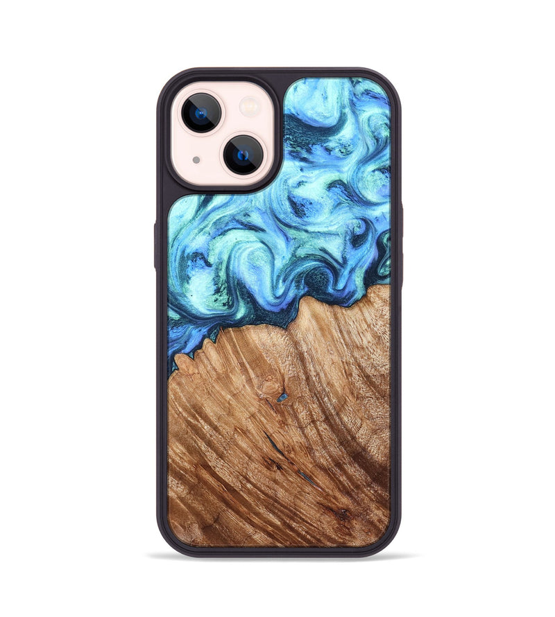 iPhone 14 Wood Phone Case - Leilany (Blue, 828682)