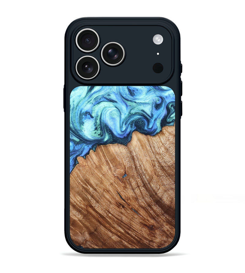 iPhone 17 Pro Max Wood Phone Case - Leilany (Blue, 828682)