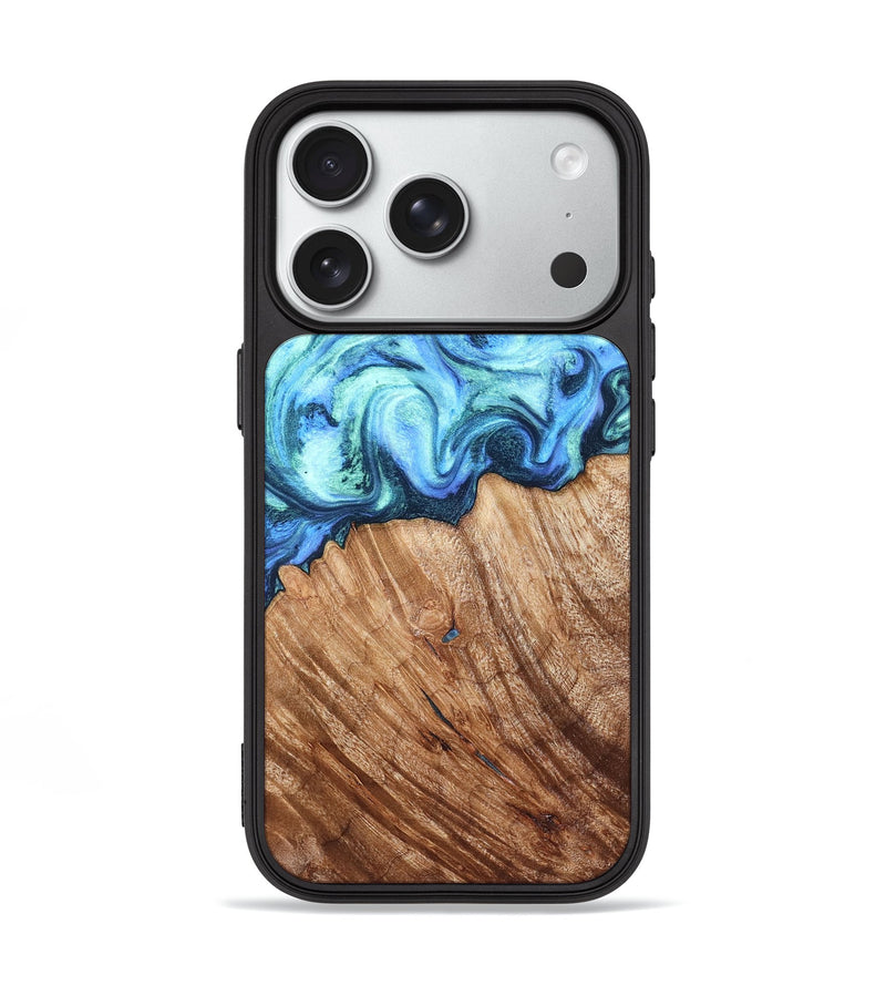 iPhone 18 Pro Wood Phone Case - Leilany (Blue, 828682)