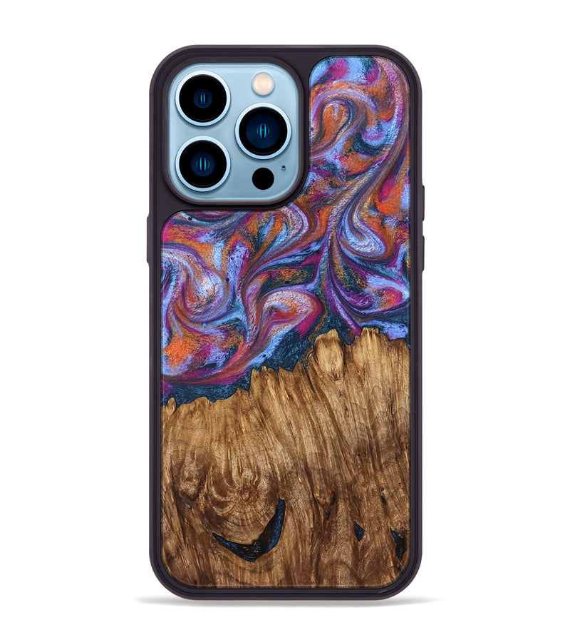 iPhone 14 Pro Max Wood Phone Case - Chanel (Blue, 828684)