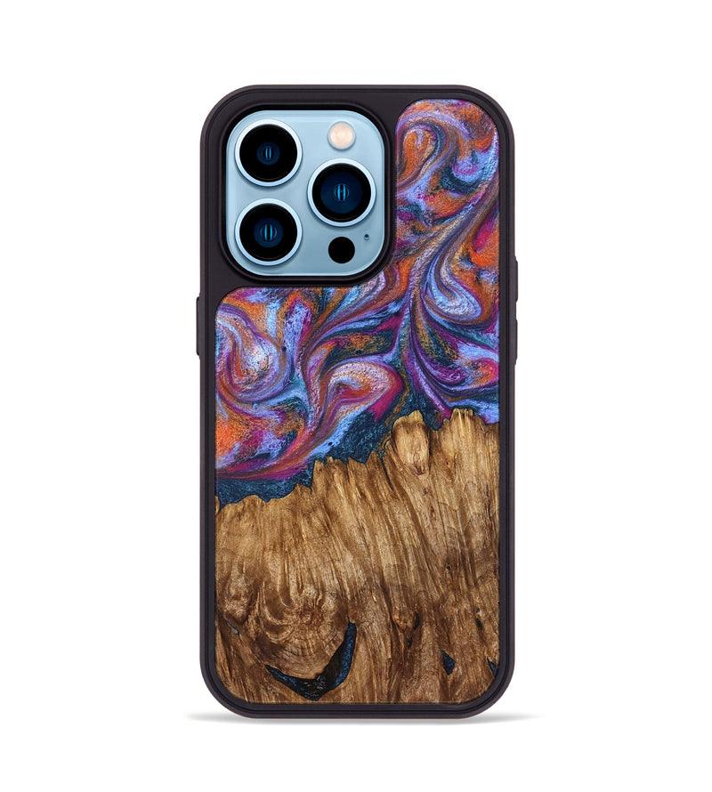 iPhone 14 Pro Wood Phone Case - Chanel (Blue, 828684)