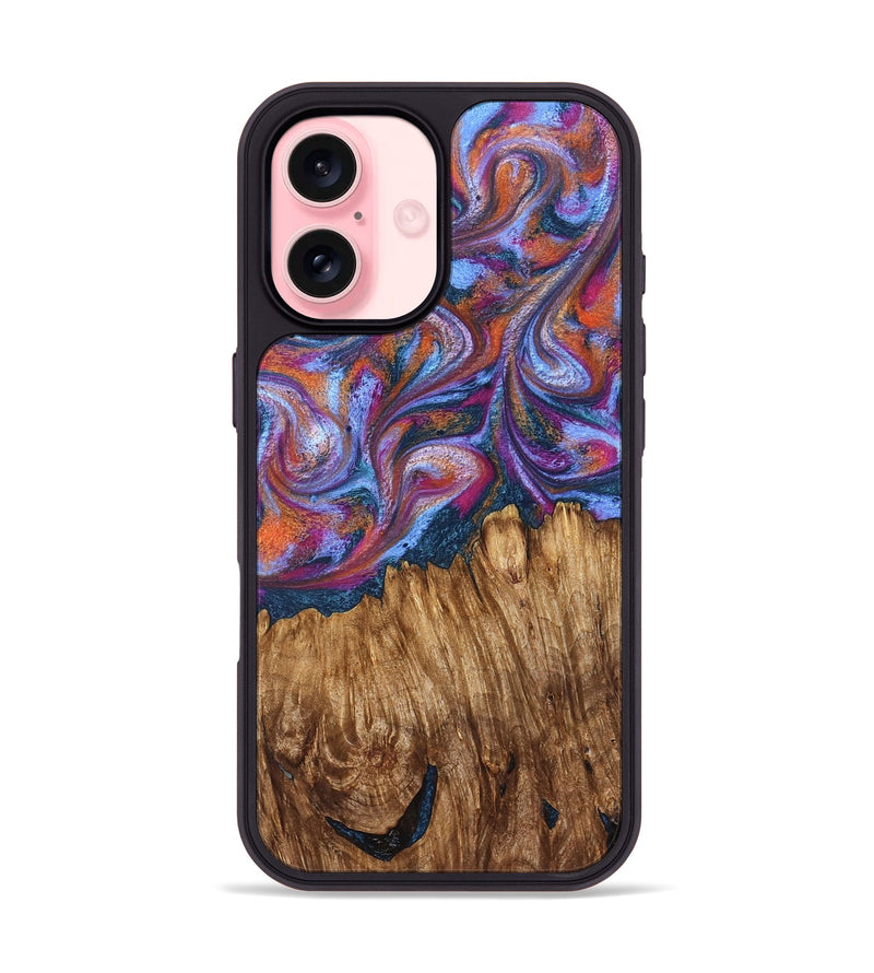 iPhone 16 Wood Phone Case - Chanel (Blue, 828684)