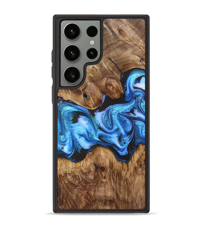 Galaxy S23 Ultra Wood Phone Case - Mila (Blue, 828685)