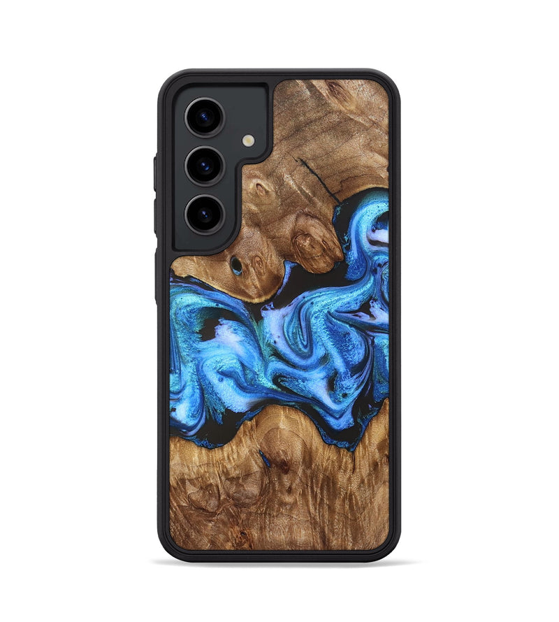 Galaxy S24 Wood Phone Case - Mila (Blue, 828685)
