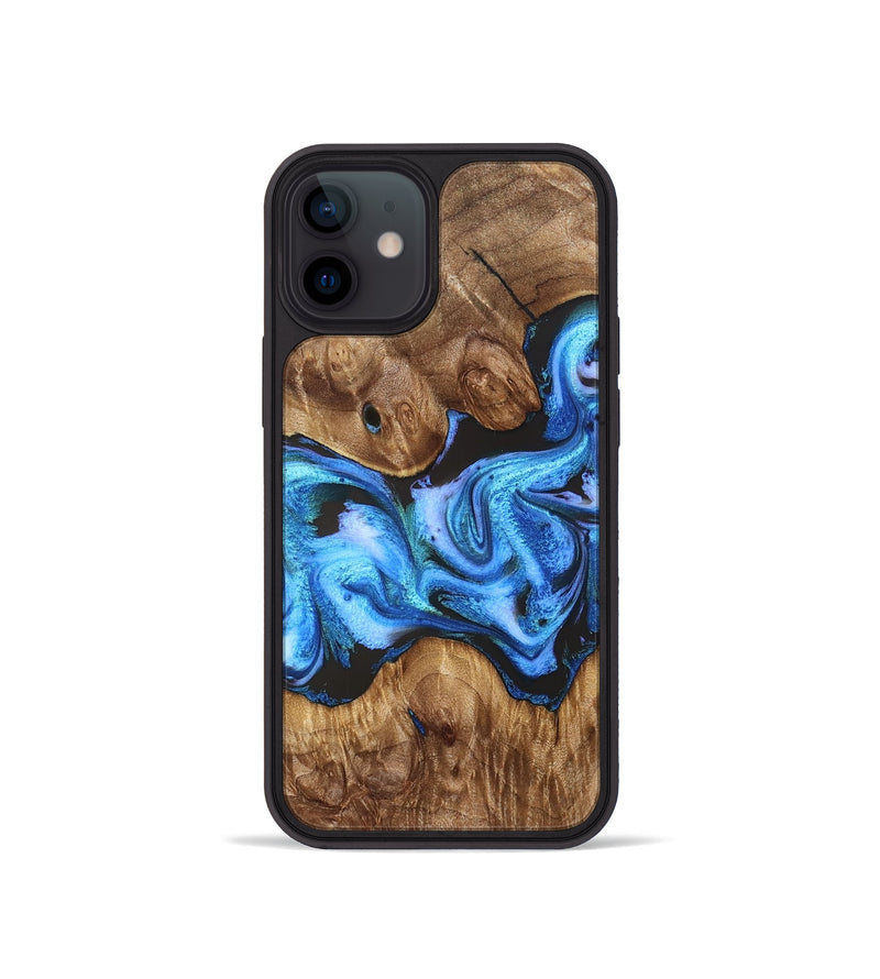 iPhone 12 mini Wood Phone Case - Mila (Blue, 828685)