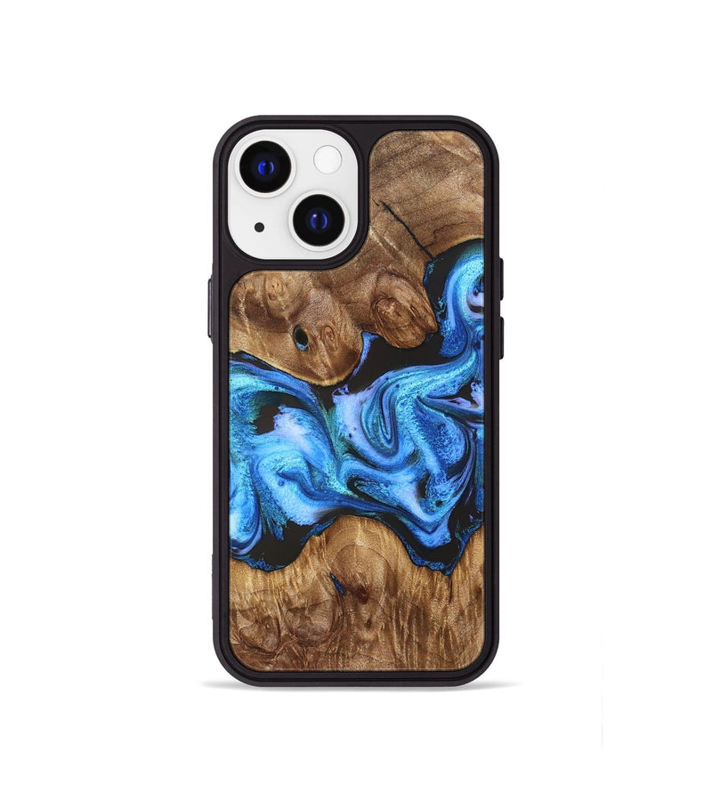 iPhone 13 mini Wood Phone Case - Mila (Blue, 828685)