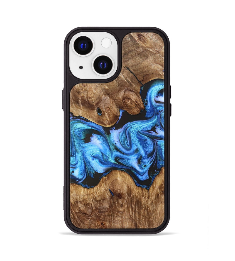 iPhone 13 Wood Phone Case - Mila (Blue, 828685)