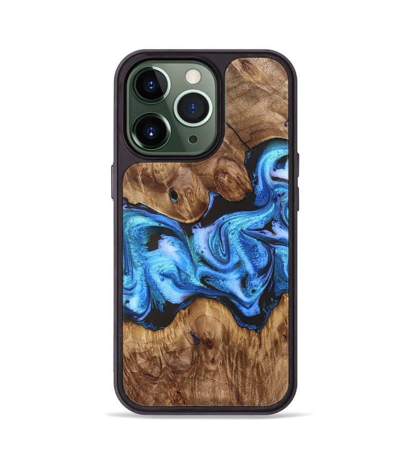 iPhone 13 Pro Wood Phone Case - Mila (Blue, 828685)